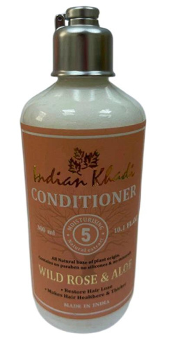 Кондиционер для волос с Дикой Розой и Алоэ (Wild rose & Aloe)  300 мл, Indian Khadi